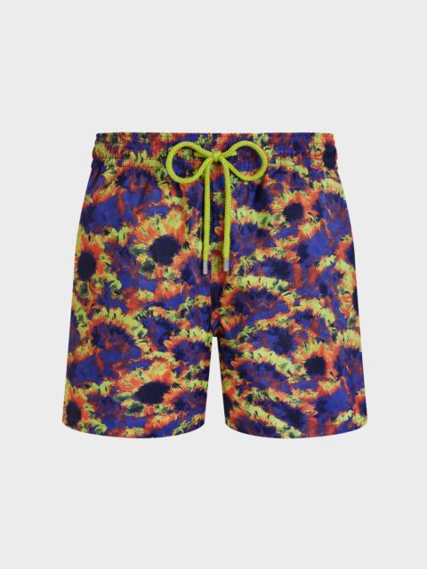 Vilebrequin MEN ULTRA-LIGHT AND PACKABLE SWIM TRUNKS SUNFLOWERS