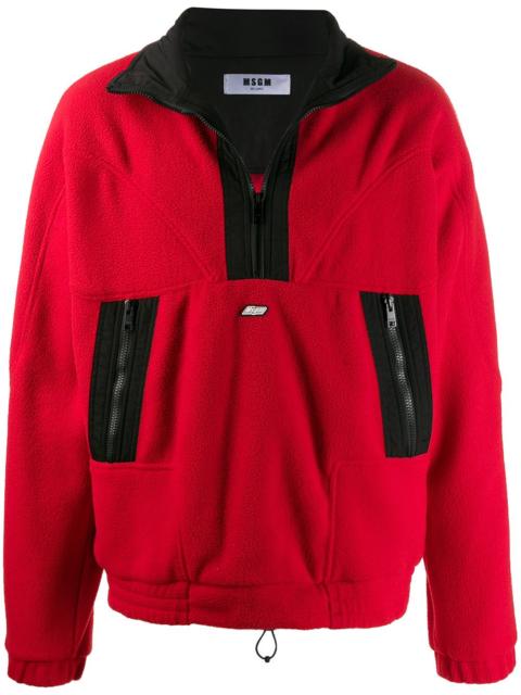 MSGM half zip logo fleece