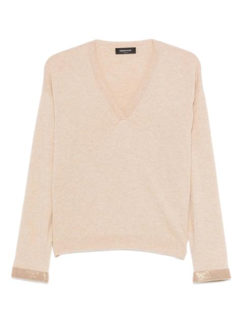 FABIANA FILIPPI Fabiana Filippi Sequin-embellished V-neck Sweater