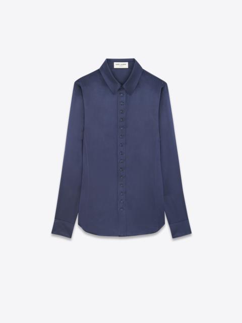 SAINT LAURENT fitted shirt in washed satin silk