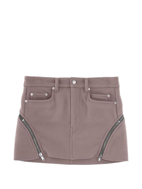 Rick Owens zip-detail wool mini skirt
