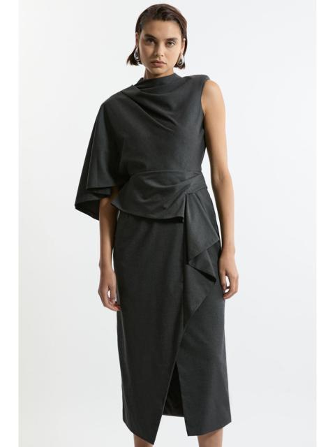 KAREN MILLEN Tall Tailored Draped Asymmetric Maxi Dress