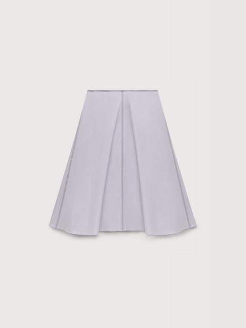 Marni GREY POPLIN MIDI SKIRT WITH CONTRAST STITCHING