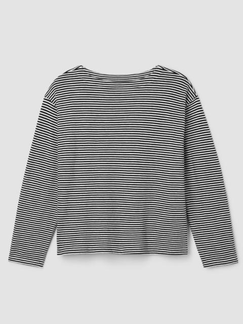 EILEEN FISHER Striped Organic Cotton Slub Bateau Neck Top
