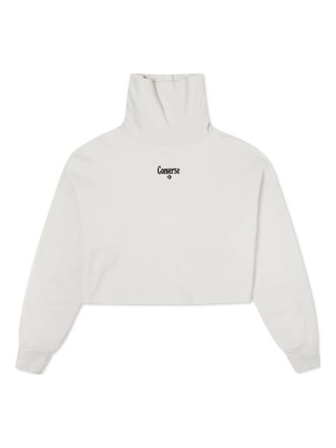 Converse (WMNS) HIGH NECK MOCK Crew White CREAM 10022736-A03