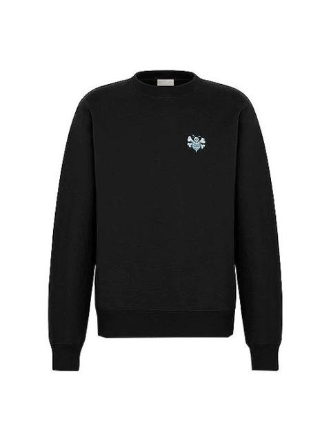 DIOR And Shawn Stussy Bee Embroidered Oversized Sweatshirt For Men Black 033J603C0531-C985