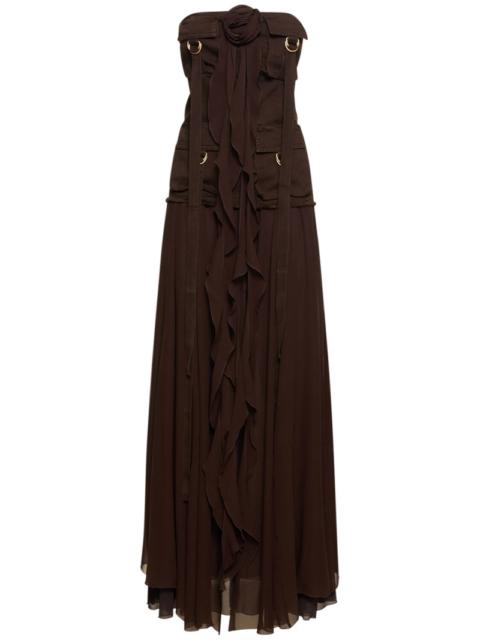 Blumarine LVR Exclusive silk georgette long dress