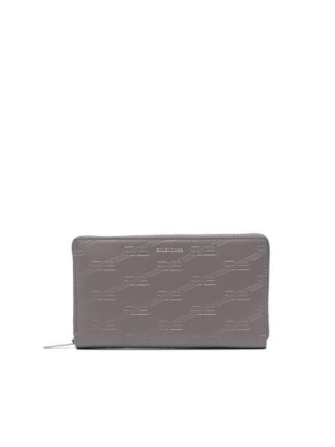 embossed-logo leather wallet