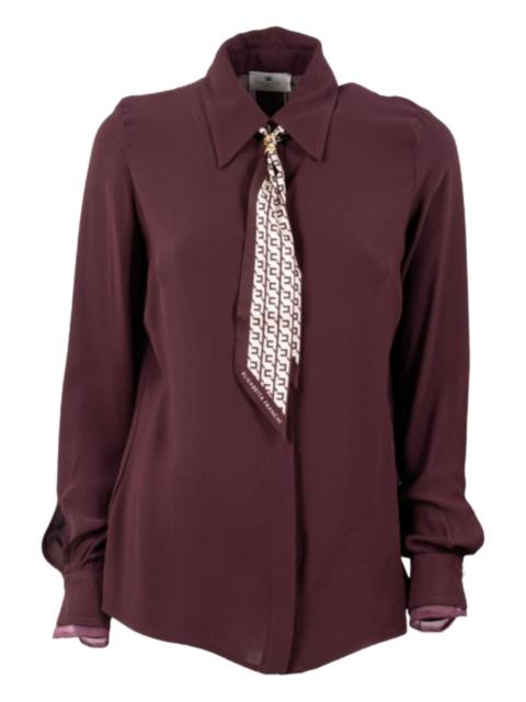 ELISABETTA FRANCHI embellished-neck shirt