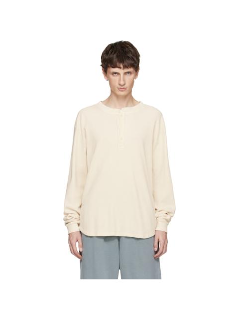LES TIEN Off-White Baseball Hem Henley