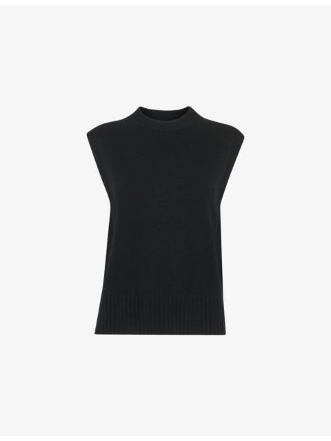 WHISTLES Sleeveless round-neck wool sweater vest
