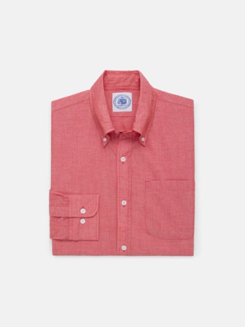 J. PRESS SOLID CHAMBRAY SPORT SHIRT - CLASSIC FIT