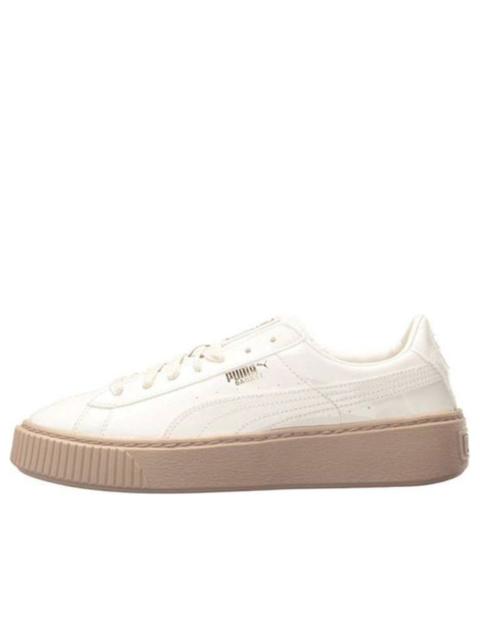 (WMNS) PUMA Basket Platform Patent Marshmallow 'White' 363314-05