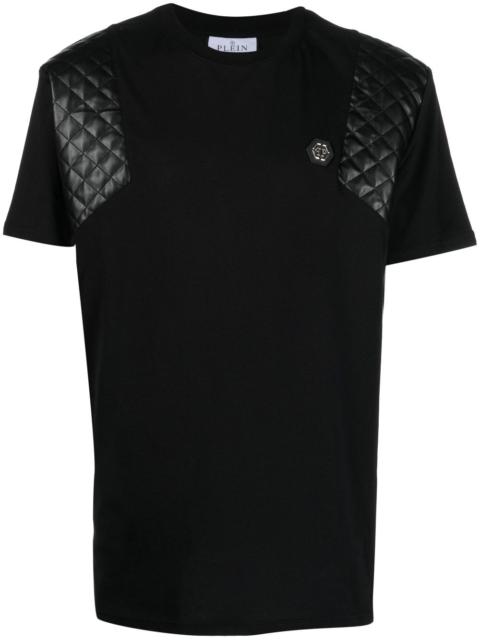 PHILIPP PLEIN quilted-panel detail T-shirt