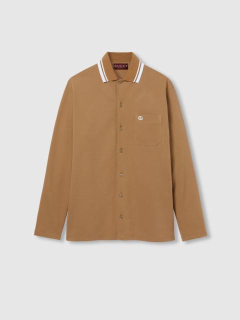GUCCI Cotton piquet polo shirt with embroidery