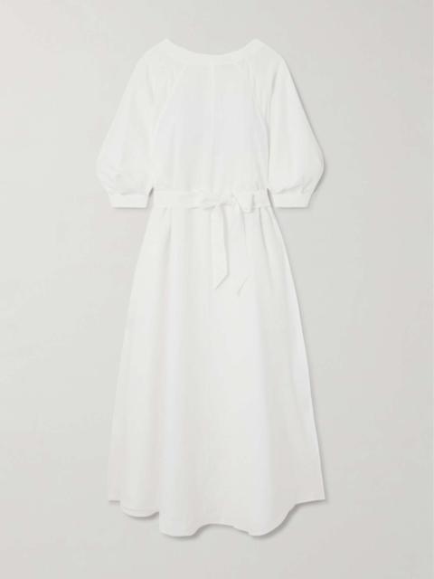 Belted linen dress