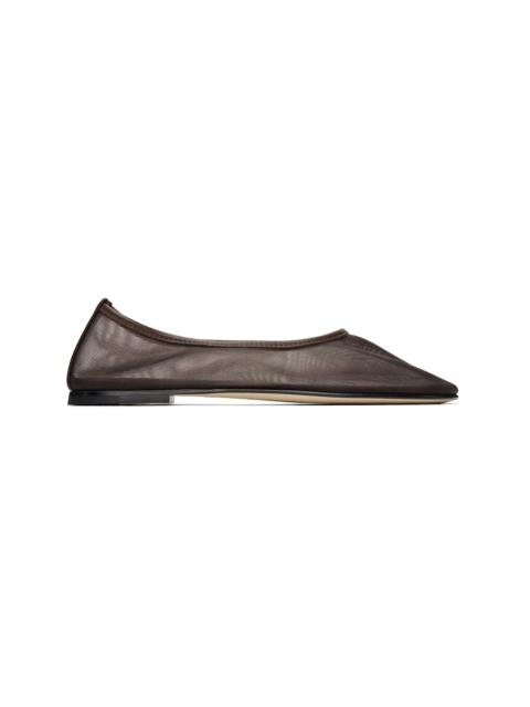 DEAR FRANCES Brown Balla Mesh Ballerina Flats