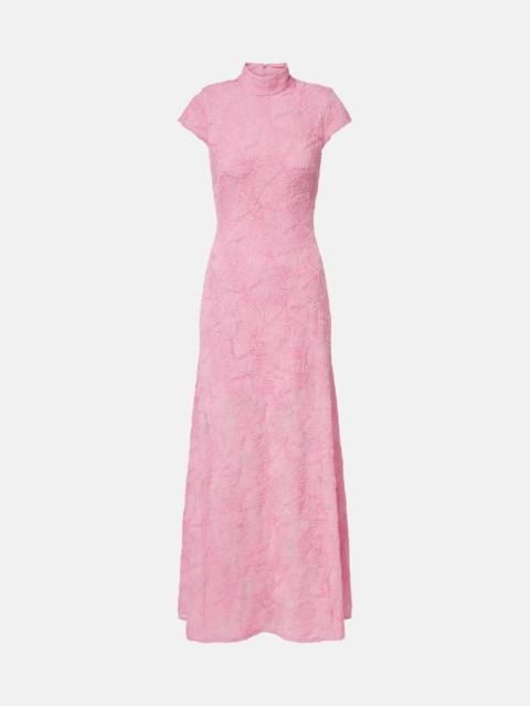 ROTATE Floral mesh maxi dress