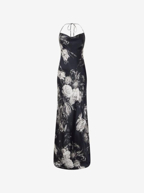 Roberto Cavalli Dress in Silk with Fiammingo Flowers Print