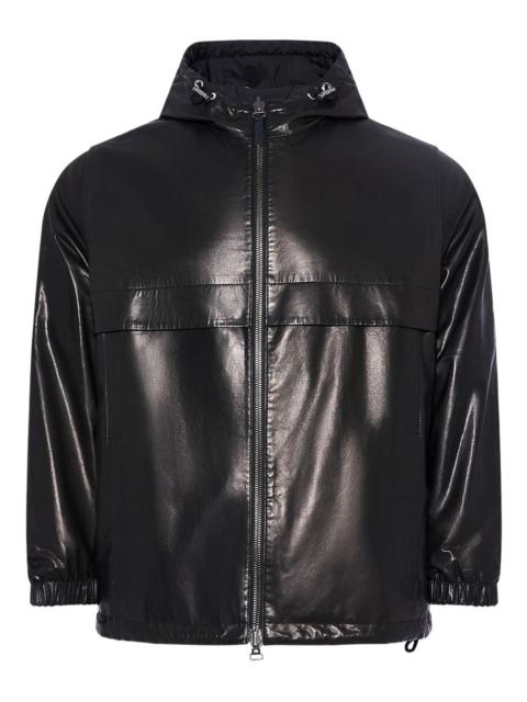 Yves Salomon hooded calfskin leather jacket