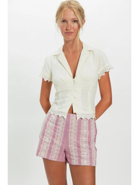 ANNA SUI Anna Sui Lace Stripe Shorts