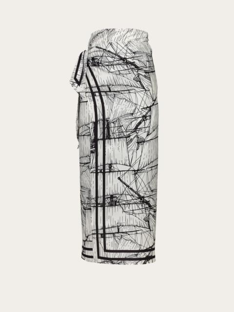 FERRAGAMO Veliero print sarong skirt