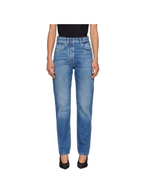 VERSACE Blue High Waist Straight Jeans