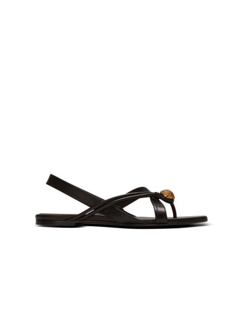 Balmain Alma flat sandals in leather