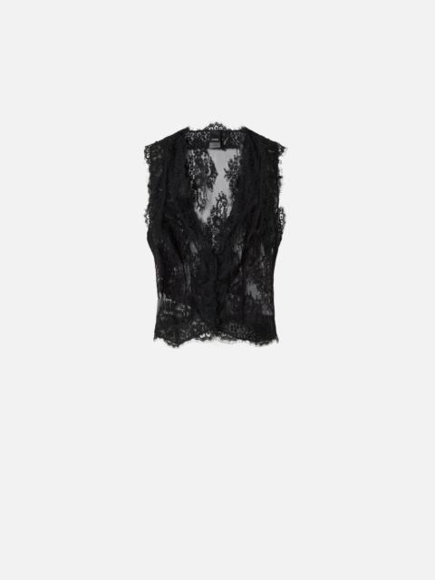 PINKO FLORAL VALENCIENNES LACE VEST