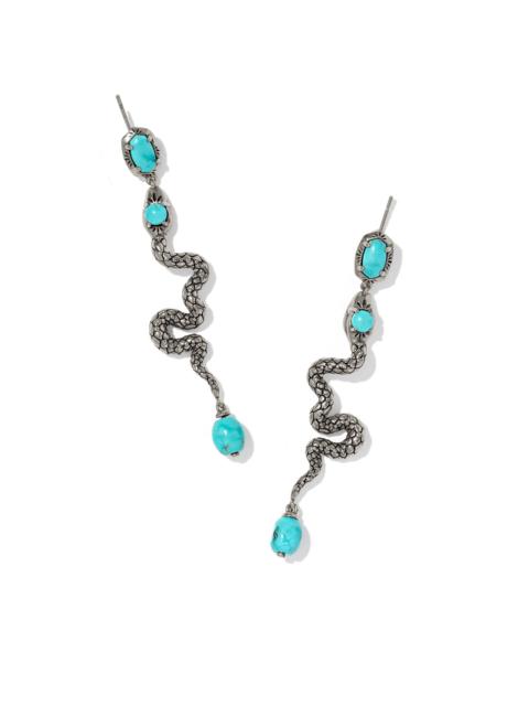 KENDRA SCOTT Snake Vintage Silver Linear Earrings