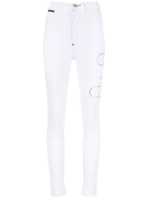 PHILIPP PLEIN logo-print leg jeggings