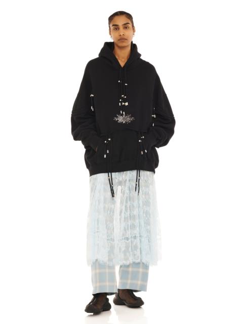 Collina Strada RHINESTONE BLACK BURST HOODIE