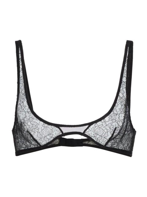 KIKI DE MONTPARNASSE Women's Petite Fleur Lace Scoopneck Bra - Black