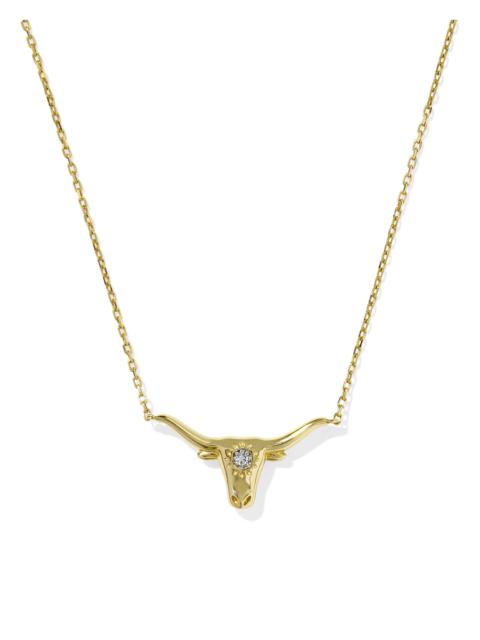 KENDRA SCOTT Diamond Accent 14k Yellow Gold Longhorn Necklace in White Diamond