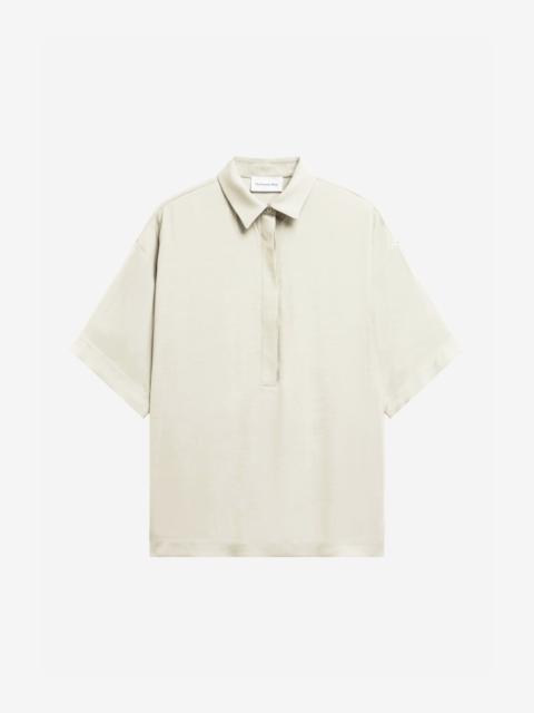 The Frankie Shop Eda Fluid Polo Shirt - Ivory
