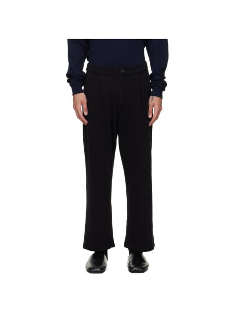 LES TIEN Black French Terry Suit Trousers