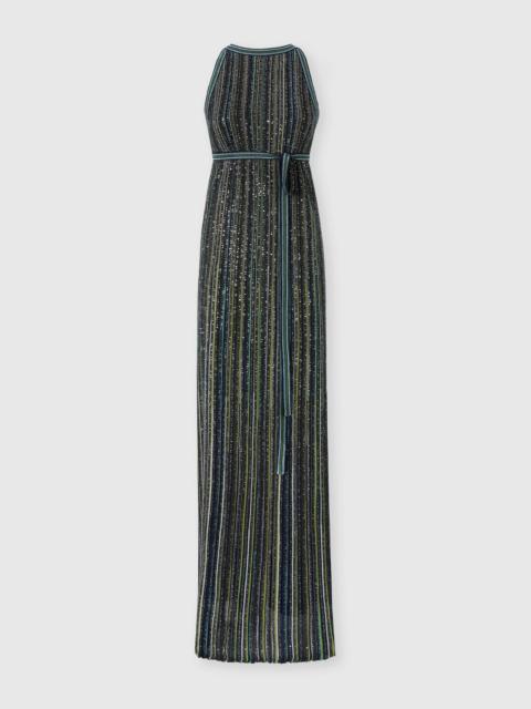 Missoni Long striped knit dress with sequins