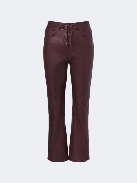 ROTATE Cropped leather flared pants