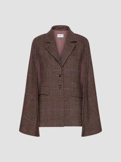 MARELLA Women's Lightweight Wool Blend Cape Jacket - Brown