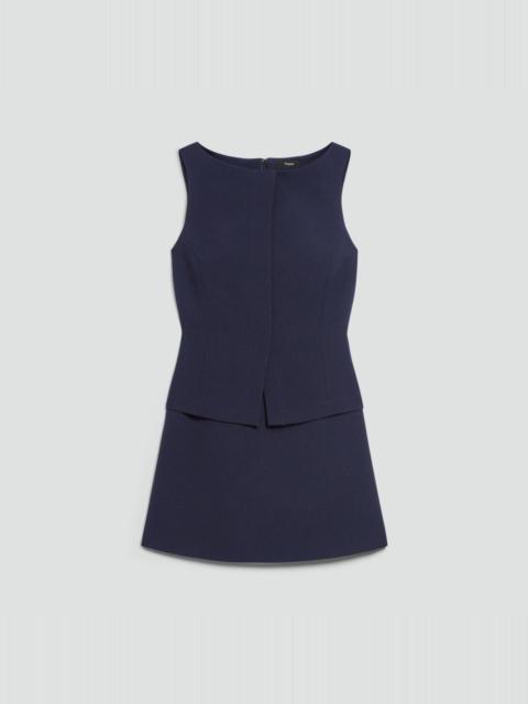 Theory Boatneck Mini Dress in Admiral Crepe