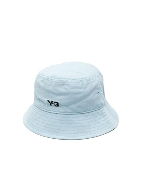 Y-3 embroidered-logo cotton bucket hat