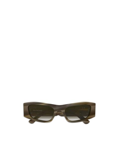 BALENCIAGA logo-detail rectangle-frame sunglasses