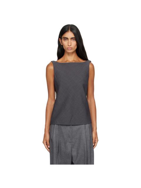 LE17SEPTEMBRE Gray Draped Back-Scoop Sleeveless Top