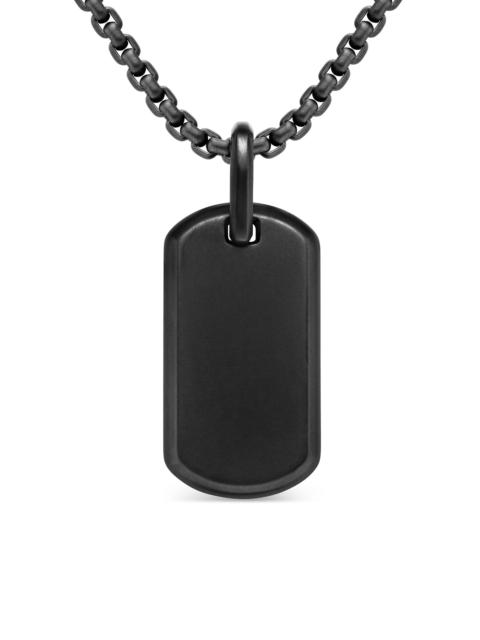 DAVID YURMAN Men's Chevron Tag in Black Titanium, 27mm - Black