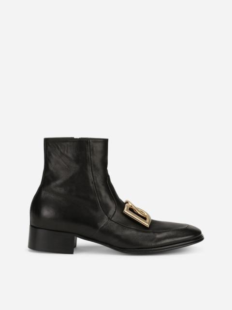 Dolce & Gabbana Nappa leather ankle boots with DG logo