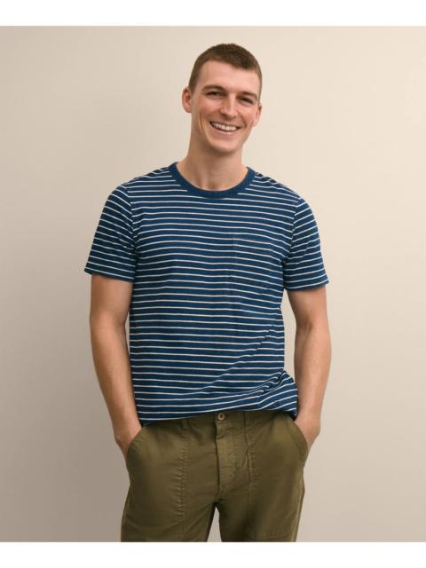 Brooks Brothers Cotton Mariner Stripe Indigo T-Shirt
