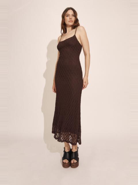 BARDOT Adoni Mesh Midi Dress In Dark Chocolate