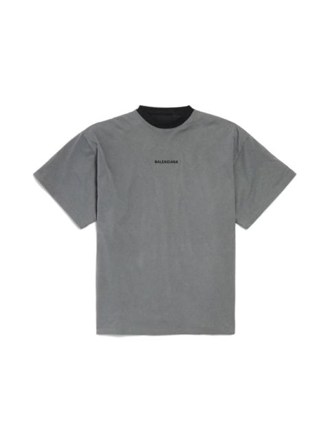 BALENCIAGA Men's Balenciaga Back Reversible Oversized T-shirt in Grey/faded Black