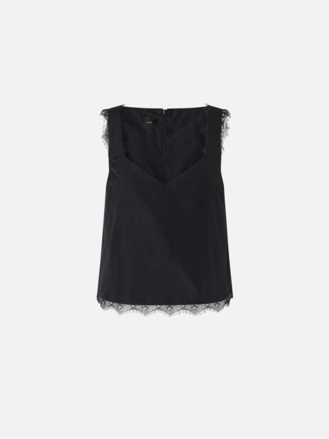 PINKO TOP WITH LACE INSERTS