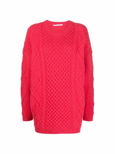 Aran crew neck jumper